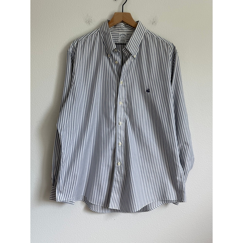 Brooks Brothers Button Down Shirt XL Striped Supima Non-Iron Old Money Coastal